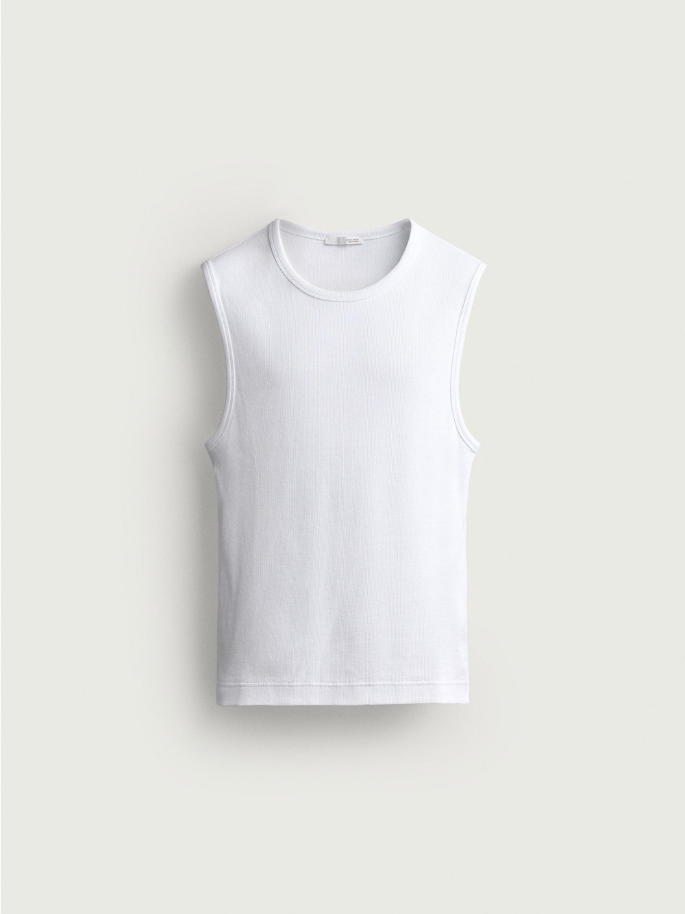 Zara White Sleeveless Crewneck Tank